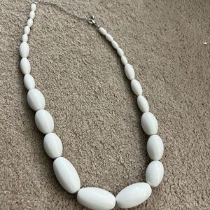 Charming Charlie White Oval Bead Necklace